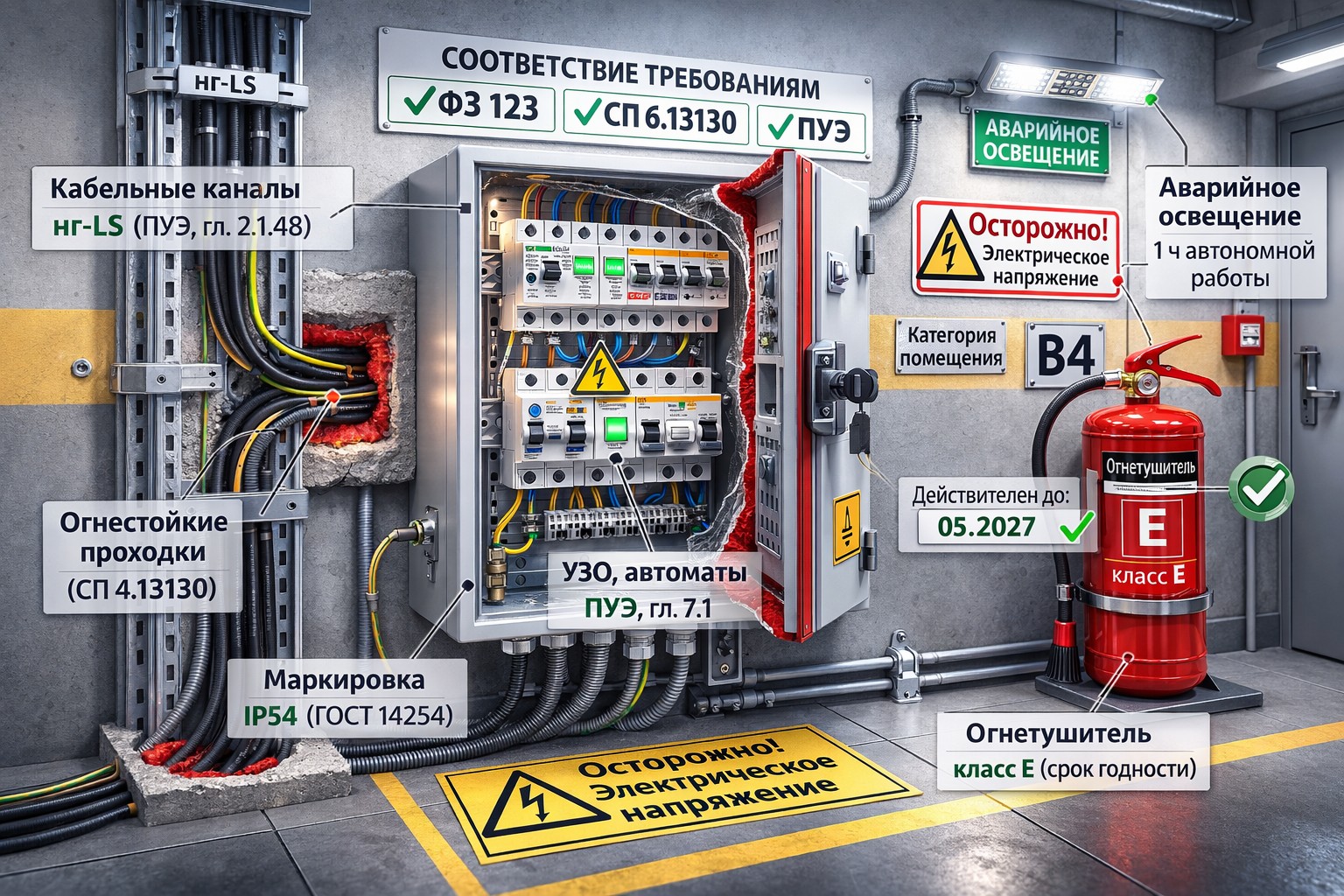 Требования пожарной безопасности к электрооборудованию Требования пожарной безопасности к электрооборудованию