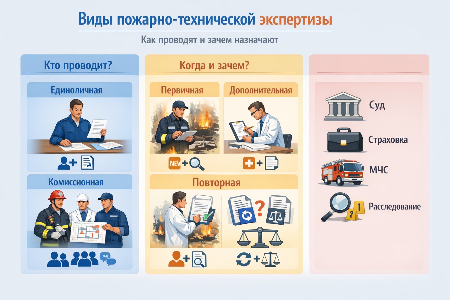 Виды пожарно-технической экспертизы