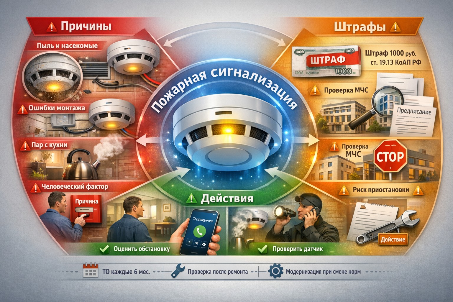 Почему пожарная сигнализация сработала без пожара: причины, что делать и возможные штрафы