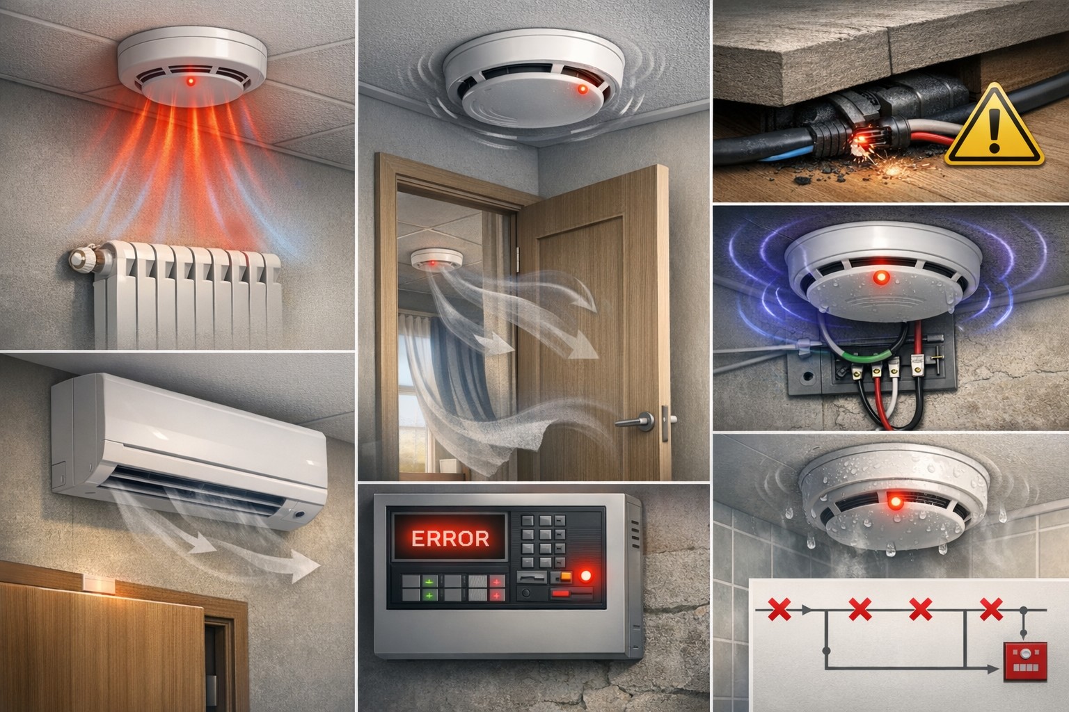 Ошибки монтажа, из-за которых пожарная сигнализация срабатывает без причины Ошибки монтажа, из-за которых пожарная сигнализация срабатывает без причины