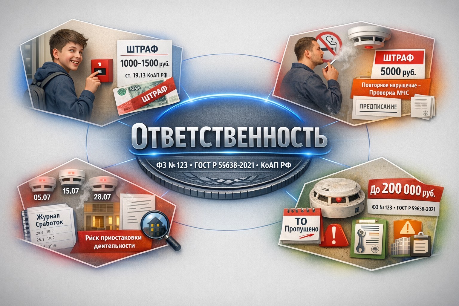 Штраф за ложное срабатывание пожарной сигнализации Штраф за ложное срабатывание пожарной сигнализации