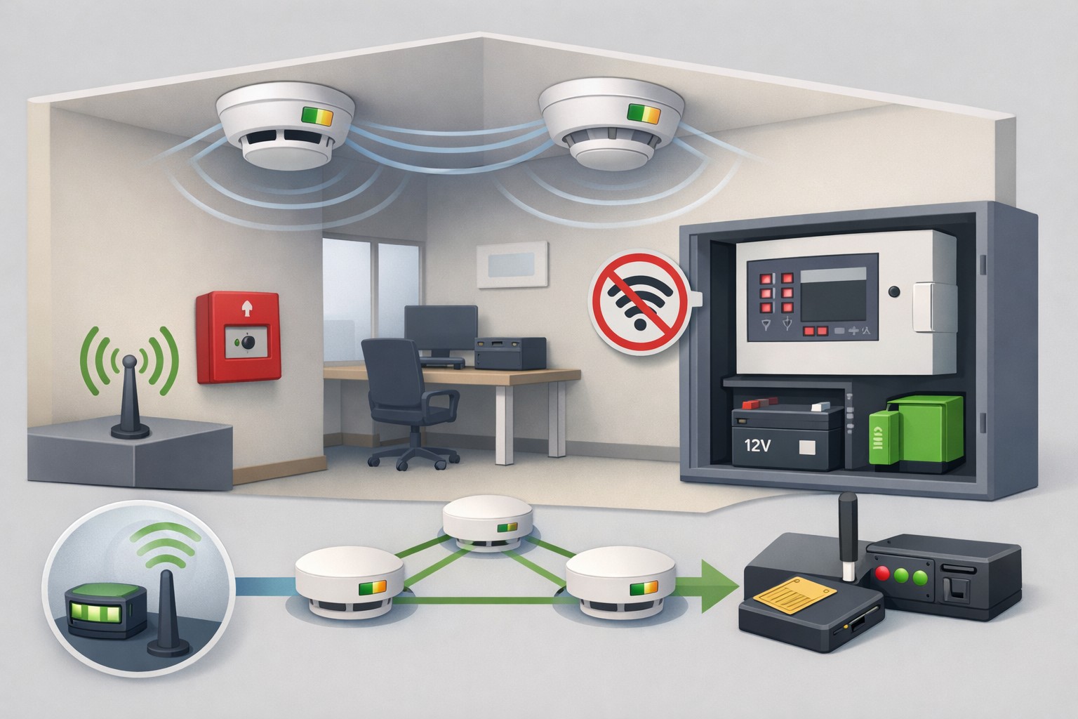 Принцип работы беспроводной пожарной сигнализации без интернета: зависимость от сети и резервные каналы связи