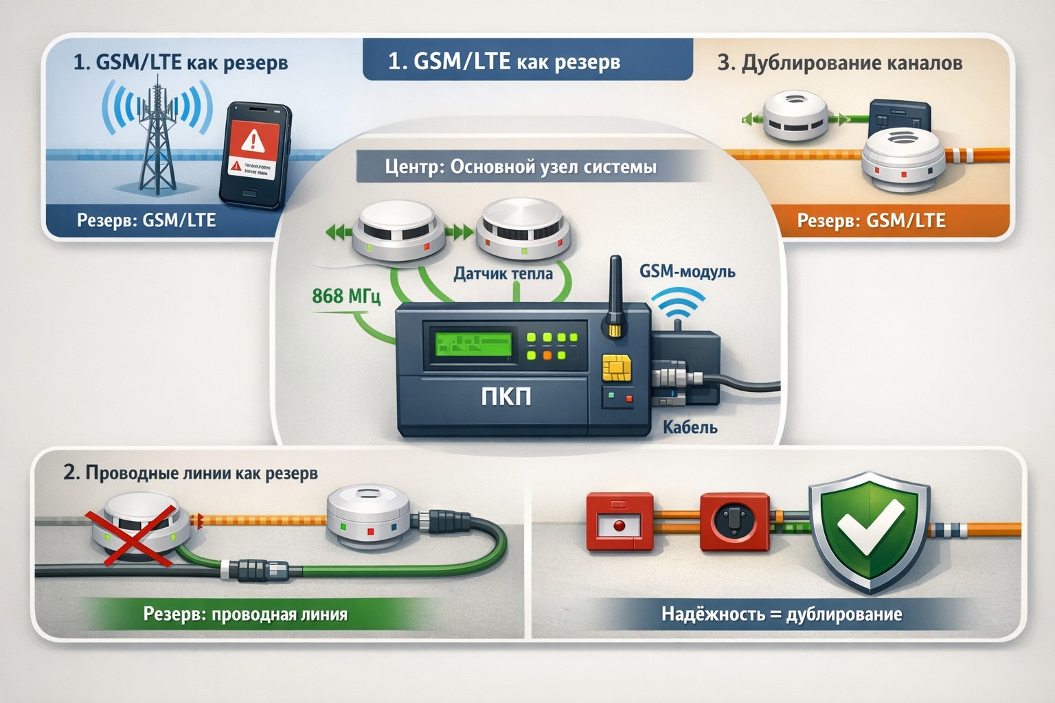Резервные каналы связи в пожарной сигнализации Резервные каналы связи в пожарной сигнализации