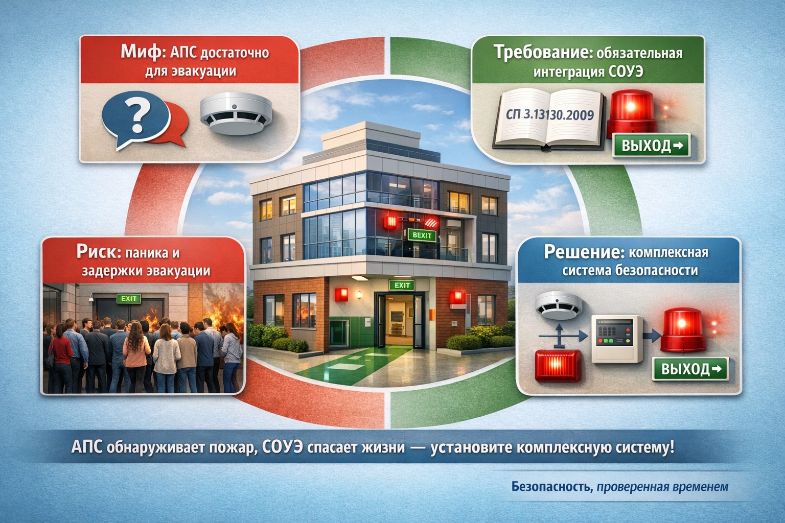 Зачем нужна система оповещения, если есть пожарная сигнализация: мифы, риски и принцип работы