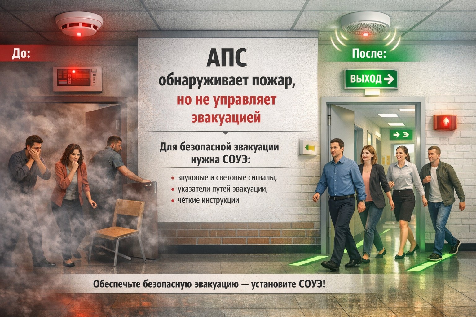 Почему одной пожарной сигнализации недостаточно для эвакуации людей