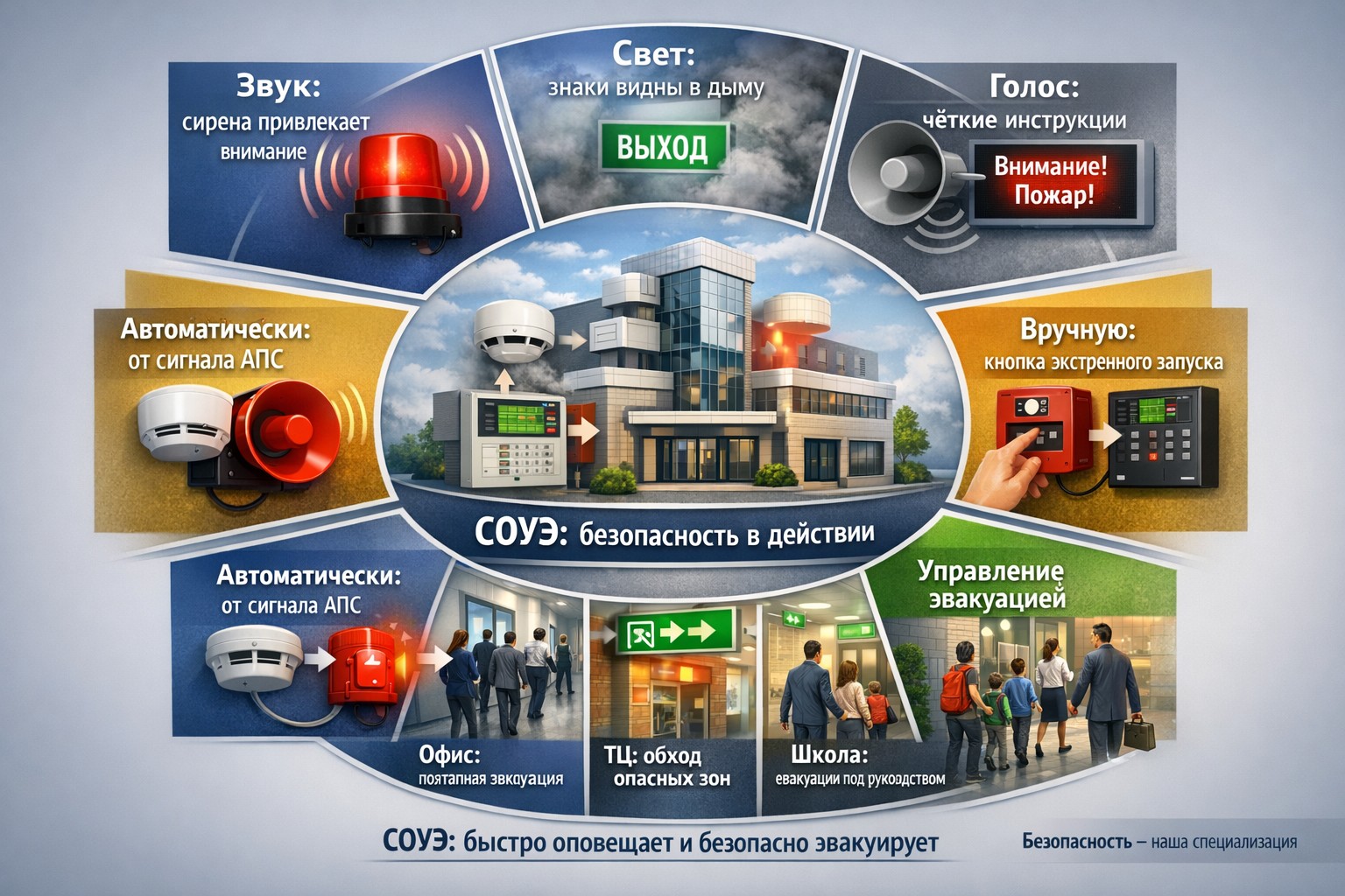 Как работает система оповещения при пожаре