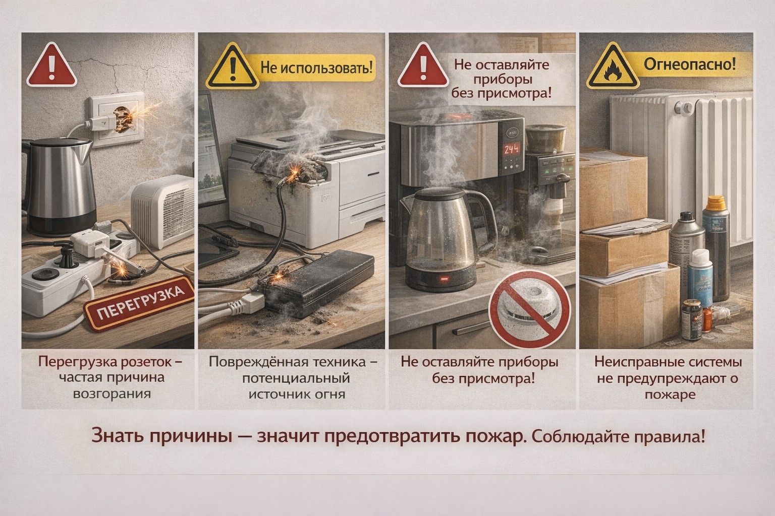 Причины пожаров в офисах