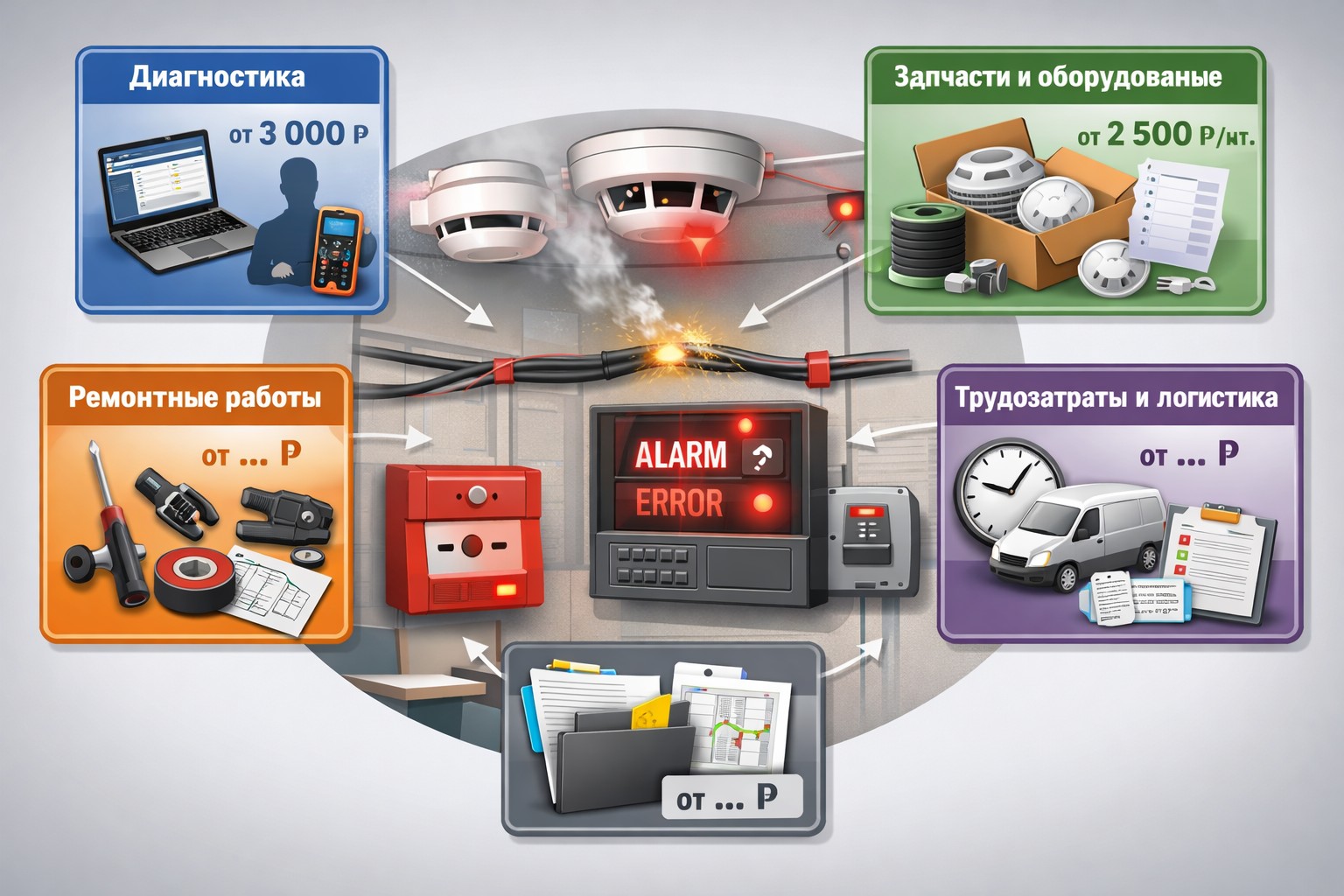 Стоимость ремонта пожарной сигнализации: из чего складывается цена Стоимость ремонта пожарной сигнализации: из чего складывается цена