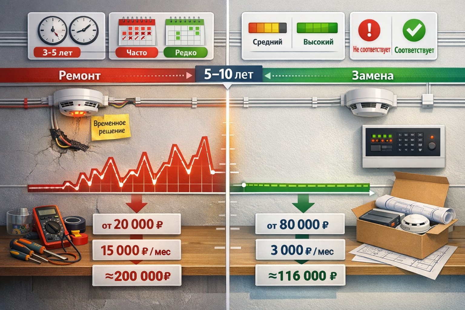 Сравнение затрат: ремонт vs замена - что дешевле в долгосрочной перспективе Сравнение затрат: ремонт vs замена - что дешевле в долгосрочной перспективе