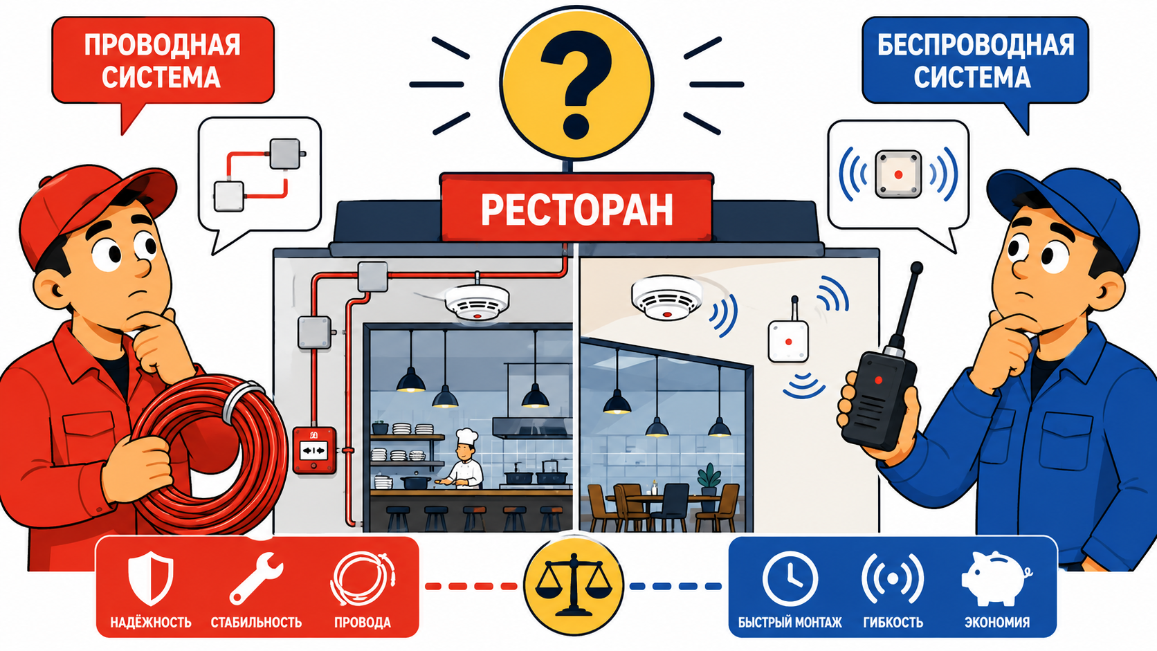Проводная или беспроводная пожарная сигнализация: что выбрать